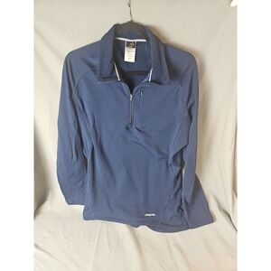 PATAGONIA CAPILENE Men's Size‎ Large Navy Thermal 1/4 Zip Baselayer Shirt Hiking